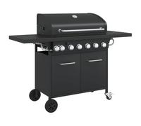 vidaXL Griglia Barbecue a Gas con 7 Bruciatori Nero in Acciaio