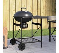 vidaXL Grill Portatile da Esterno con Carrello Robusto per BBQ | Acciaio Nero Capacità per 5 Persone Design Rettangolare Moderno Ideale per Giardini, Balconi e Raduni