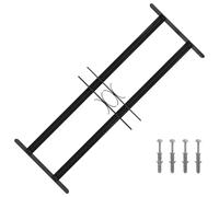 vidaXL Griglia per finestra nera 76 x 30 cm, in acciaio verniciato a polvere, per soggiorno, moderno accessorio da parete in acciaio, design funzionale per interni, versatile opzione regolabile