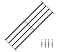 vidaXL Griglia per finestra nera 175 x 60 cm, in acciaio verniciato a polvere, per soggiorno, moderno accessorio da parete in acciaio, design funzionale per interni, versatile opzione regolabile