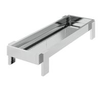 vidaXL Grondaia di alimentazione per polli argentato, 80 x 28 x 13,5 cm, giardino e terrazza, design rettangolare, caratteristiche durevoli, per spazi esterni, costruito per durare ogni stagione