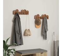 vidaXL Gruccia Marrone 48 x 8 x 15 cm Legno di Mogano Massello