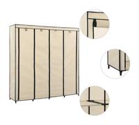 vidaXL Guardaroba con 4 Scomparti Crema 175x45x170 cm