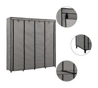 vidaXL Guardaroba con 4 Scomparti Grigio 175x45x170 cm