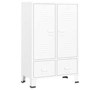 vidaXL Guardaroba industriale Armadietto portaoggetti Organizzatore di vestiti Armadio per camera da letto Casa Bianco 67x35x107 cm Acciaio