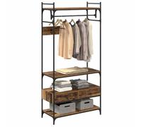 vidaXL Armadio Industriale in legno antico con finitura opaca, dimensioni 89 x 39 x 184,5 cm. Ha tanto spazio, con cassetti, manopole in acciaio e gambe nere. Perfetto per organizzare i vestiti in a