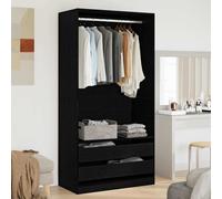 vidaXL Guardaroba Rovere Nero 100 x 50 x 200 cm Legno ingegnerizzato