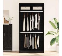 vidaXL Guardaroba Rovere nero 100 x 50 x 200 cm Legno multistrato