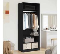 vidaXL Guardaroba Rovere Nero 80 x 50 x 200 cm Legno multistrato