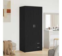 vidaXL Armadio moderno in Rovere Nero – 7 scomparti – 80x52x180 cm – Legno multistrato