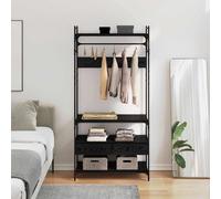 vidaXL Guardaroba Rovere nero 89 x 39 x 184.5 cm Legno multistrato