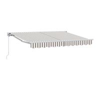 vidaXL Tenda retrattile manuale Grigio chiaro e bianco 5 × 3,5 m, Tenda retrattile moderna e rettangolare, soluzione ombreggiante per terrazzi, balconi e giardini, resistente e regolabile