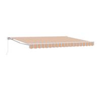 vidaXL Tenda retrattile manuale arancione, grigio, blu, bianco 5 × 3,5 m, giardino e terrazza, tenda a rullo moderno, capannone esterno, tela resistente, soluzione ombra regolabile