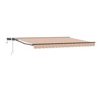 vidaXL Cornice per Tenda Manuale con LED 5 × 3,5 m, Tenda da giardino e awning per terrazza, parasole moderno con luci LED, protezione regolabile e resistente agli agenti atmosferici
