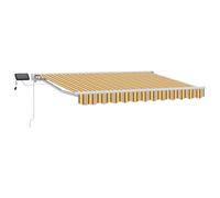 vidaXL Handmatige Luifelhouder met LED's Geel, Grijs en Wit 3 x 2 m