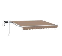 vidaXL Handmatige Luifelhouder met LED's Taupe 4 x 2 m