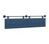 vidaXL Testiera sospesa Blu Tessuto, Testiera Moderna, Rettangolare Imbottita, Design da Montare a Parete, Decorazioni Personalizzabili per la Camera