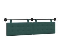 vidaXL Testiera sospesa Verde Scuro Tessuto, Testiera Moderna, Rettangolare Imbottita, Design da Montare a Parete, Decorazioni Personalizzabili per la Camera