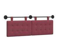 vidaXL Testata appesa Rosso Vino Tessuto, Testiera Moderna e Rettangolare Imbottita per Camera da Letto, montata a Parete con Stile, Decorazione salvaspazio Confortevole