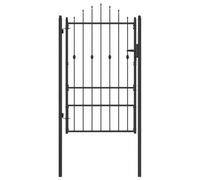 vidaXL HORST 100 x 150 cm metallo nero con serratura, porta di sicurezza per esterni, recinzione metallica moderna, resistente, elegante e resistente alle intemperie