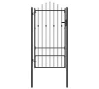 vidaXL Cancello HORST 100x175 cm metallo nero con serratura resistente alle intemperie