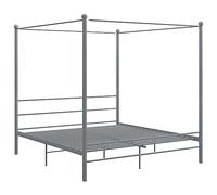 vidaXL Letto a Baldacchino Grigio in Metallo 180x200 cm