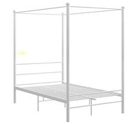 vidaXL Letto a Baldacchino Bianco in Metallo 120x200 cm