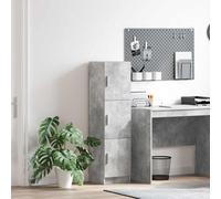 vidaXL Highboard Grigio cemento 31,5 x 32 x 124 cm Legno multistrato