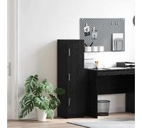 vidaXL Highboard Rovere nero 31,5 x 32 x 124 cm Legno multistrato