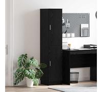 vidaXL Highboard Rovere nero 35 x 39 x 168 cm Legno multistrato