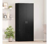 vidaXL Highboard Rovere nero 80 x 35 x 180 cm Legno multistrato