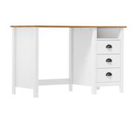 Vidaxl Hill Scrivania con 3 Cassetti in Legno di Pino 120x50x74 Cm