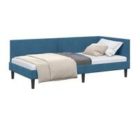 vidaXL Cornice del Letto ad Angolo Blu 80 cm x 200 cm Velluto, Camera Moderna, lettiera Elegante, Design Compatto, Divano Letto in Velluto, Multi-Funzionale, da Interno