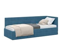 vidaXL Hoekbedframe met hoofdeinde Blauw 80 cm x 200 cm Fluweel