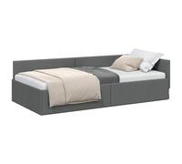 vidaXL Cornice del Letto ad Angolo Grigio Scuro 100 cm x 200 cm, Letto Giornaliero alla Moda, Divano in Tessuto Moderno, Multiuso, Salvaspazio, Resistente, per Ogni Angolo