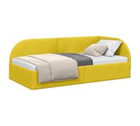 vidaXL Cornice del Letto ad Angolo Giallo 100 cm x 200 cm Velluto, Divano Letto alla Moda, Struttura Unica, Angolo Resistente, Design Minimalista, Comfort soffice