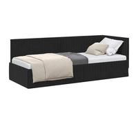 vidaXL Cornice del Letto ad Angolo Nero 80 cm x 200 cm Velluto, Camera Moderna con Letto Versatile e Divano, daybed Rettangolare salvaspazio, Design Robusto per la casa