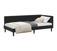 vidaXL Hoekbedframe Met hoofdeinde Zwart 90 cm x 190 cm Fluweel