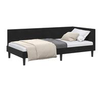 vidaXL Cornice del Letto ad Angolo Nero 90 cm x 200 cm Velluto, Letto Giorno Moderno, Cornice Elegante, Multifunzionale, Divano Versatile, salvaspazio per Interni