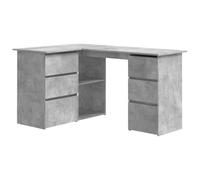 vidaXL Scrivania ad Angolo Grigio Cemento 145x100x76 cm in Truciolato