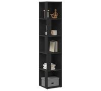 vidaXL Armadietto angolare in rovere nero, 33 x 164,5 cm, moderno scaffale in legno ingegnerizzato con 5 ripiani per soggiorno, camera da letto o ufficio