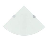 vidaXL Hoekschappen 2 st met chromen dragers 35x35 cm glas wit