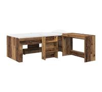 Letto alto per bambini con scrivania 2 pz Legno antico