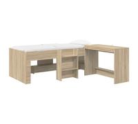 vidaXL Hoge Bed Frame met Bureau voor Kinderen 2 st Sonoma Eiken