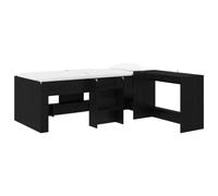 Letto alto per bambini con scrivania Rovere Nero 90 x 190 cm