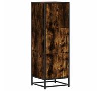 vidaXL Hoge kast 35,5x35x106,5 cm bewerkt hout en metaal gerookt eiken