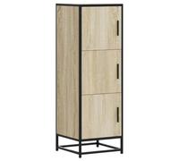 vidaXL Hoge kast 35,5x35x106,5 cm bewerkt hout en metaal sonoma eiken