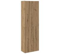 vidaXL Armadietto alto in legno di quercia artigianale, con maniglie, 60 x 32 x 190 cm, per soggiorno/sala da pranzo