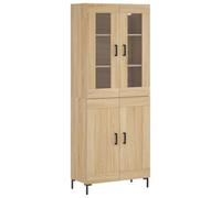 vidaXL Credenza Rovere Sonoma 69,5x34x180 cm in Legno Multistrato, credenza portaoggetti, armadietto, credenza da Salotto, mobiletto