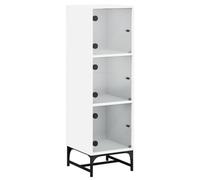 vidaXL Credenza con Ante in Vetro Bianca 35x37x120 cm